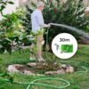 Sodo laistymo žarna 8–30 m su purkštuvu, pistoletu ir krepšiu